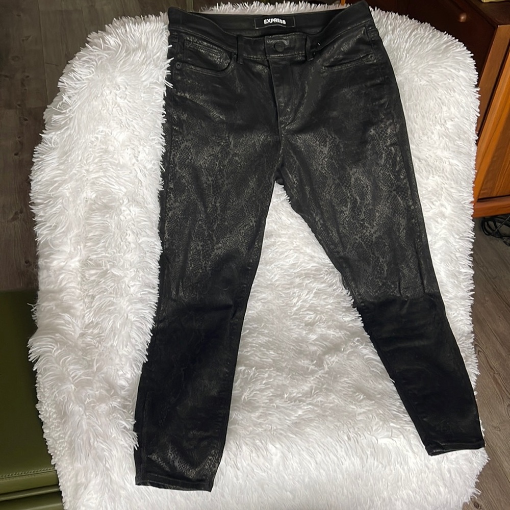 Express shiny snake ankle pants size 8s